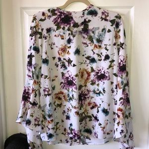 Beautiful Floral Blouse Bell Sleeves